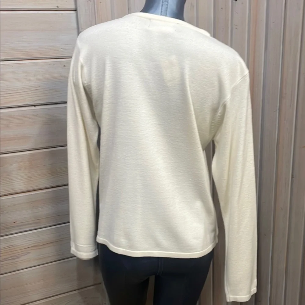 Sag Harbor Cream Cardigan Lightweight Knit